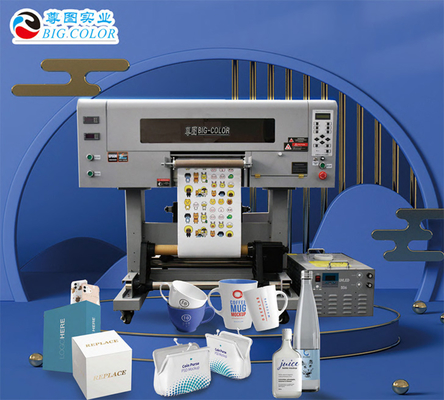 Stampante DTF multicolore UV di dimensioni A3 con effetto 3D e stampa di adesivi UV a 5 mq/h