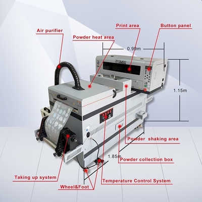 A3 PET Film con xp600 Print Head Fabric T-Shirt Printing Machine 1,85*0,99*1.15